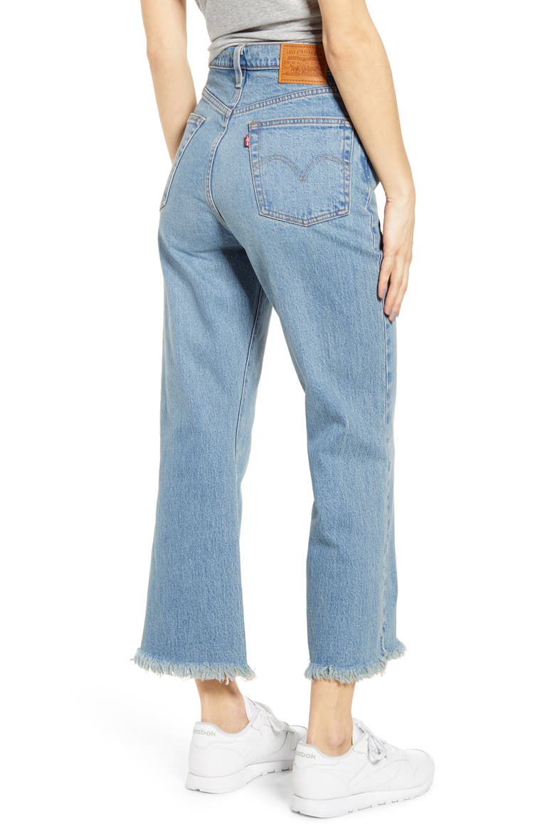 Levi's® Ribcage Super High Waist Frayed Crop Flare Jeans, Alternate, color, SCAPEGOAT