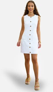 Yumi Button Detail Shift Dress