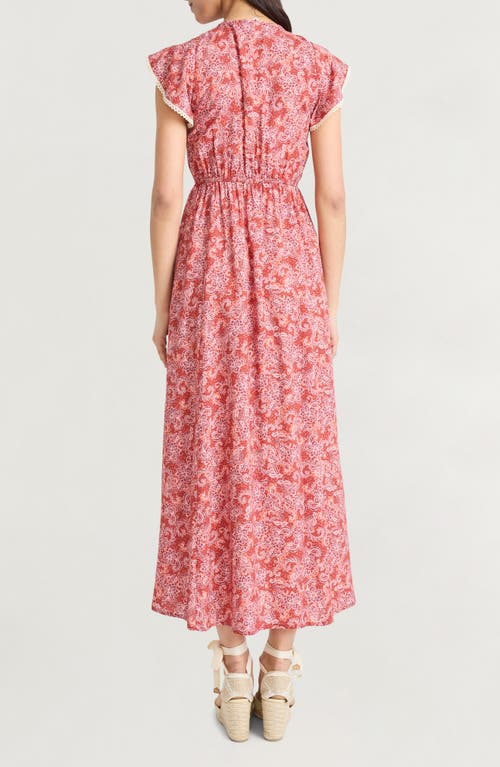 The Good Journey Flutter Sleeve Maxi Dress In Pink