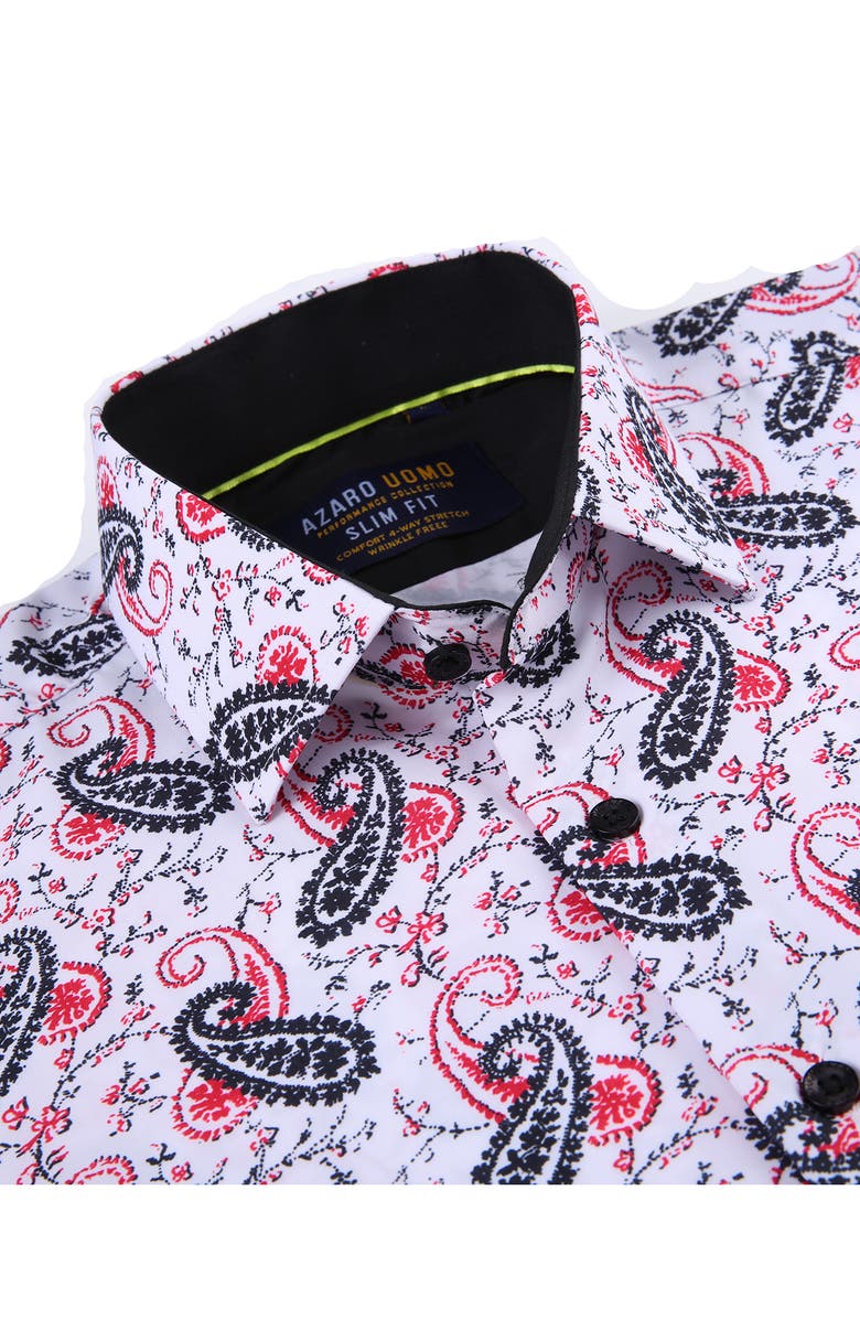 Azaro Uomo Slim Fit Paisley Print Performance Dress Shirt, Alternate, color, 