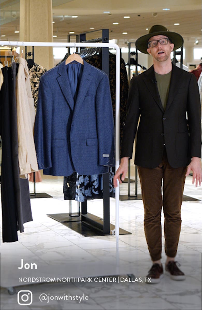 Kei Trim Fit Houndstooth Check Cashmere Sport Coat, sales video thumbnail