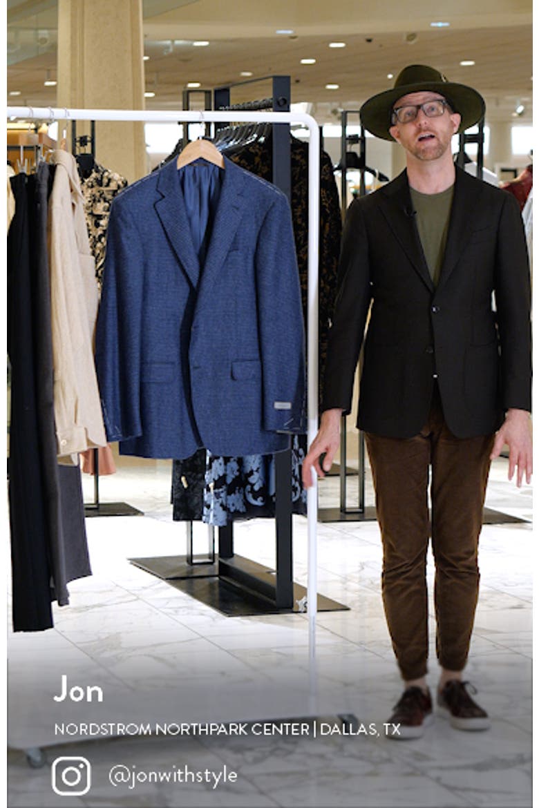 Kei Trim Fit Houndstooth Check Cashmere Sport Coat video