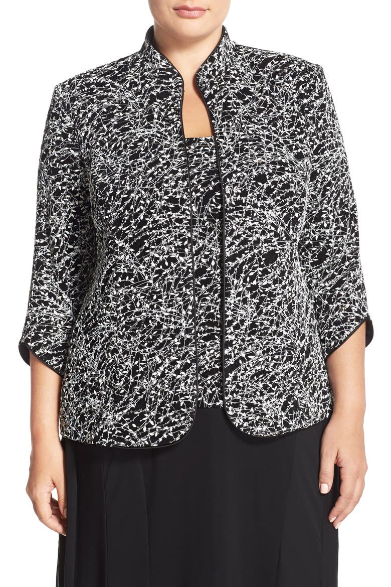 Foiled Print Twinset, Main, color, BLACK/ WHITE