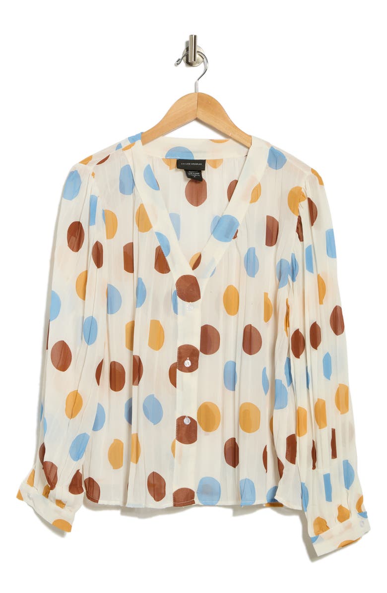 Forgotten Grace Polka Dot Button-Up Shirt, Alternate, color, Circles