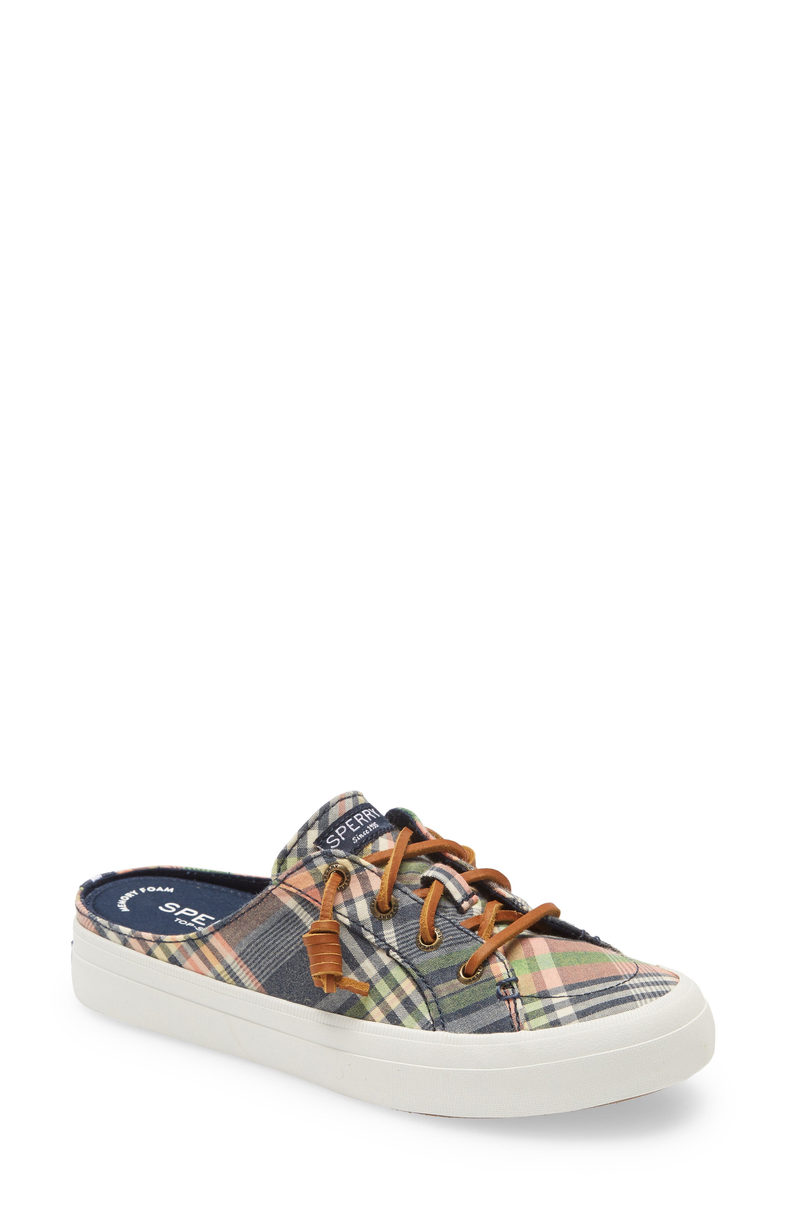 Crest Vibe Mule, Main, color, KICK BACK PLAID TEXTILE