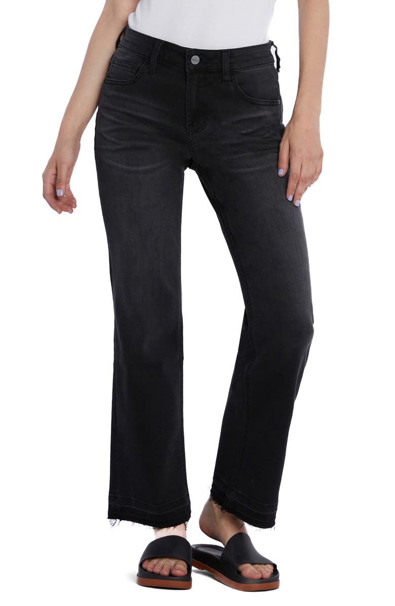 HINT OF BLU Ruby Release Hem Relaxed Straight Leg Jeans, Main, color, Smoke Black