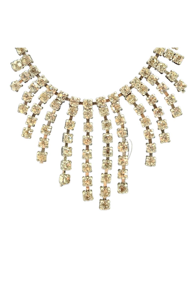 Vintage 1940-1950s Stream Rhinestone Centerpiece Necklace, Alternate, color, Gold