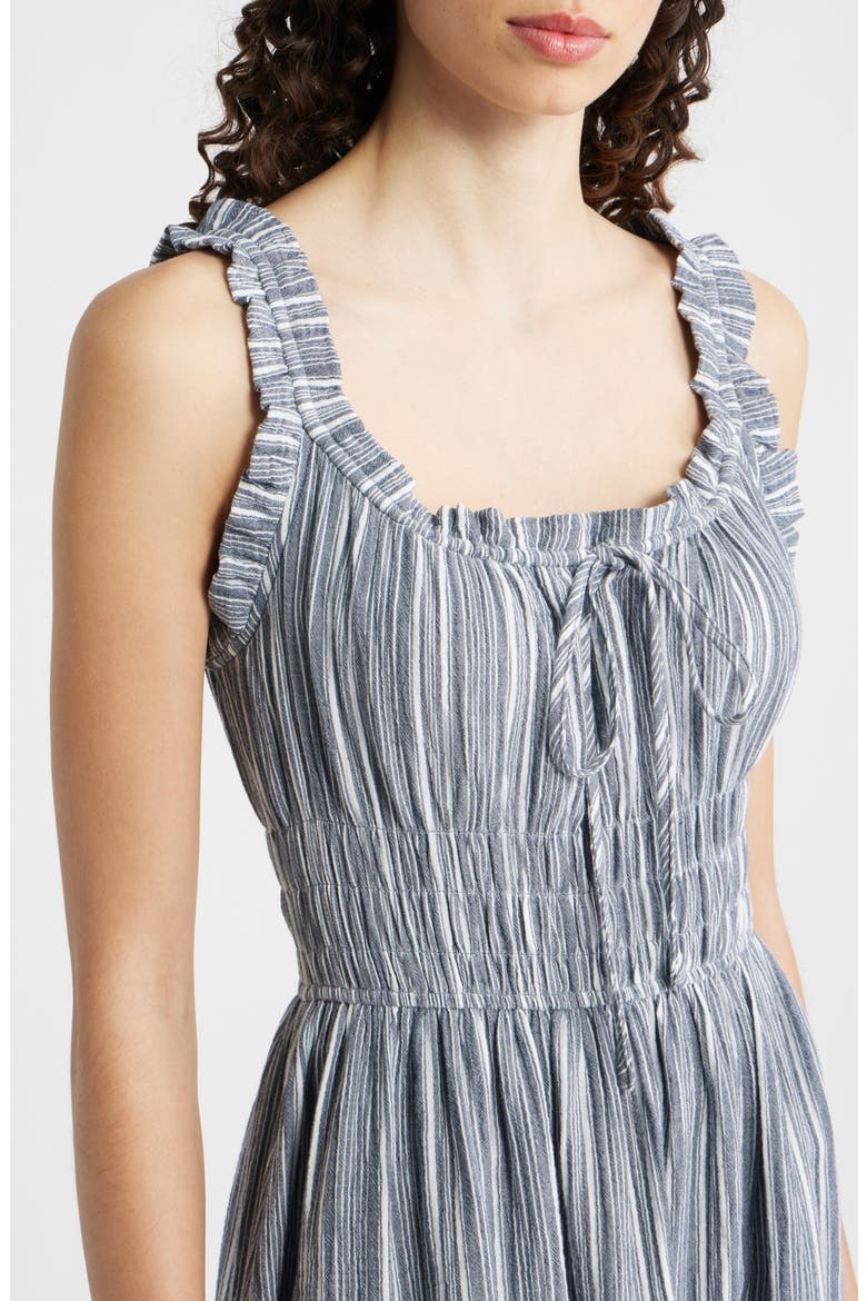 Obea Variegated Stripe Organic Cotton Sundress, Alternate, color, BLEU JEAN