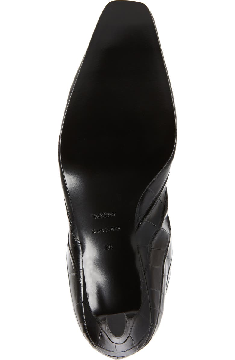 TOTEME The Wide Shaft Croc Embossed Tall Boot, Alternate, color,