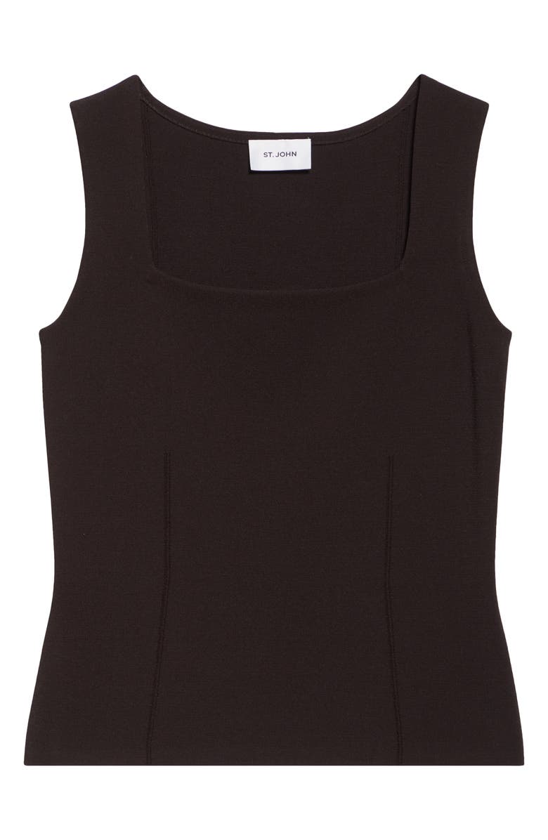 ST. JOHN Milano Stretch Crepe Shell, Alternate, color, Mocha