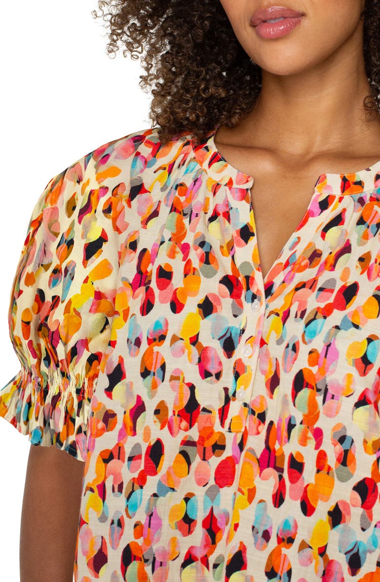 Liverpool Los Angeles Abstract Print Popover Top, Alternate, color, 