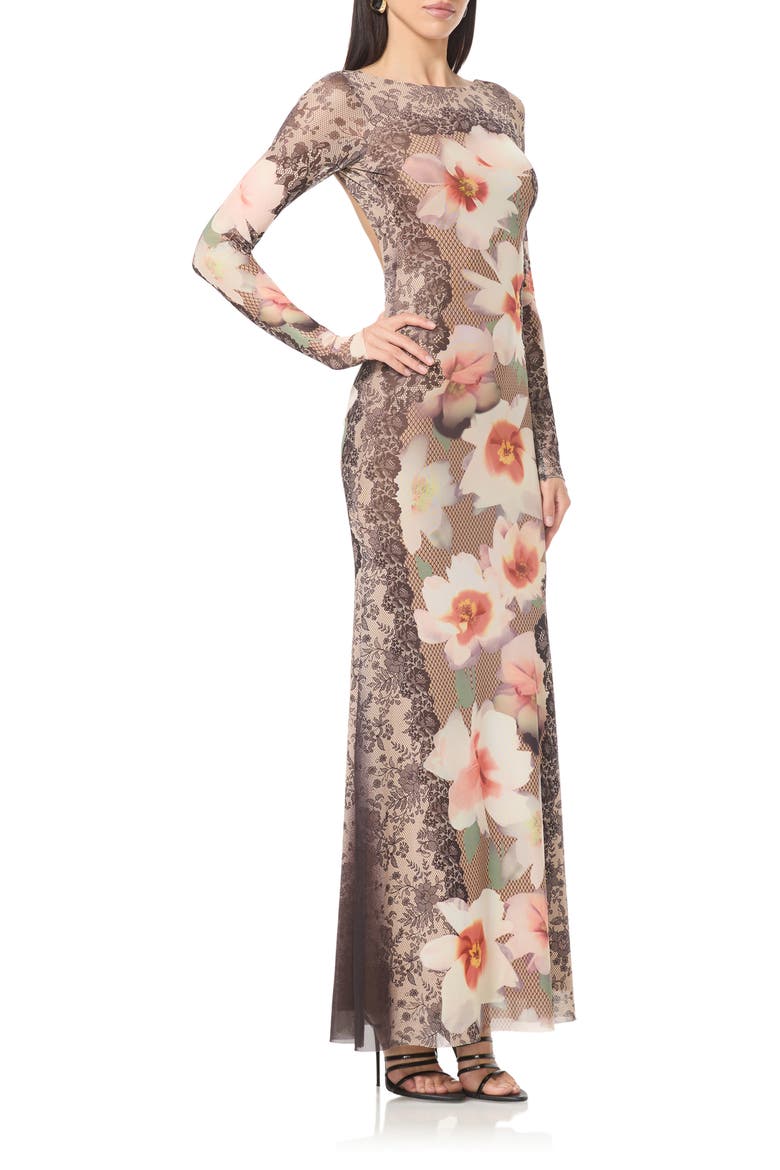 Talmo Long Sleeve Maxi Dress, Alternate, color, LACE FLORAL MIX