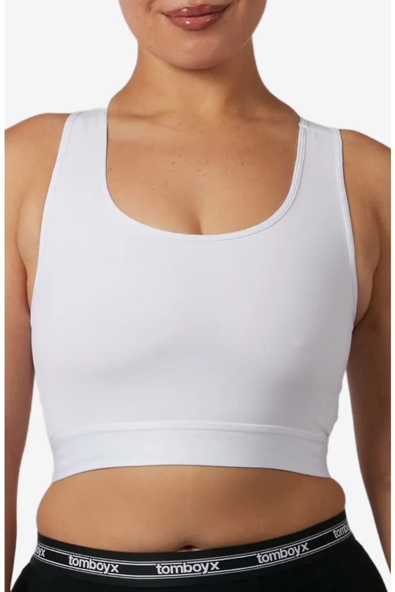 Compression Plus Racerback Crop Top, Main, color, WHITE