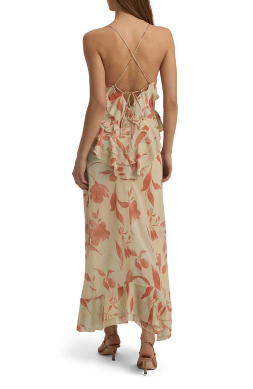 Favorite Daughter Criss Cross At The Back Floral Maxi Dress In Moonbeam In Moonbeam Floral