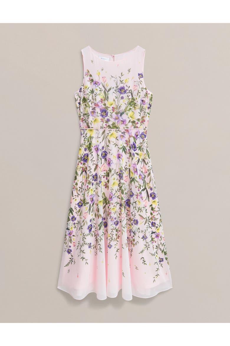 Carly A-Line Midi Dress, Alternate, color, Pale Pink Multi