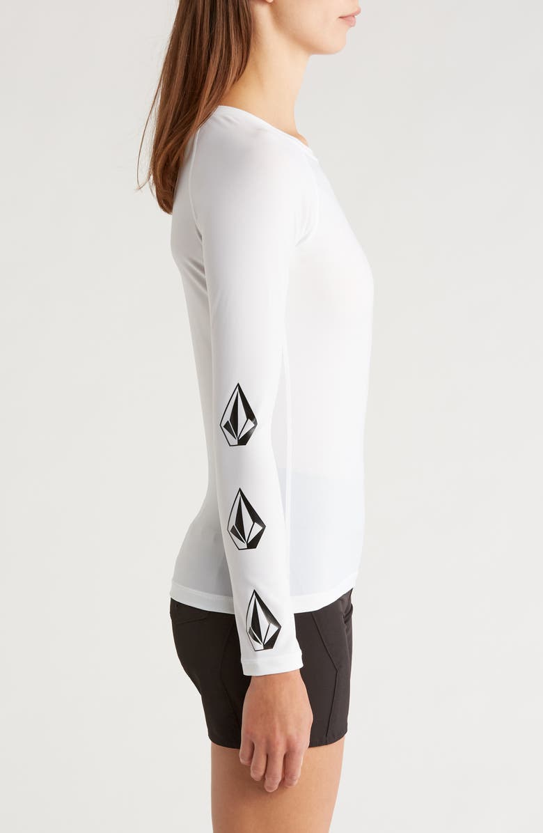 Volcom Simply Core Long Sleeve Rashguard, Alternate, color, Wht