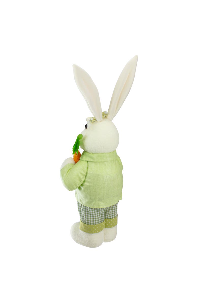 Northlight 20" White and Green Standing Rabbit Easter Figure, Alternate, color, White