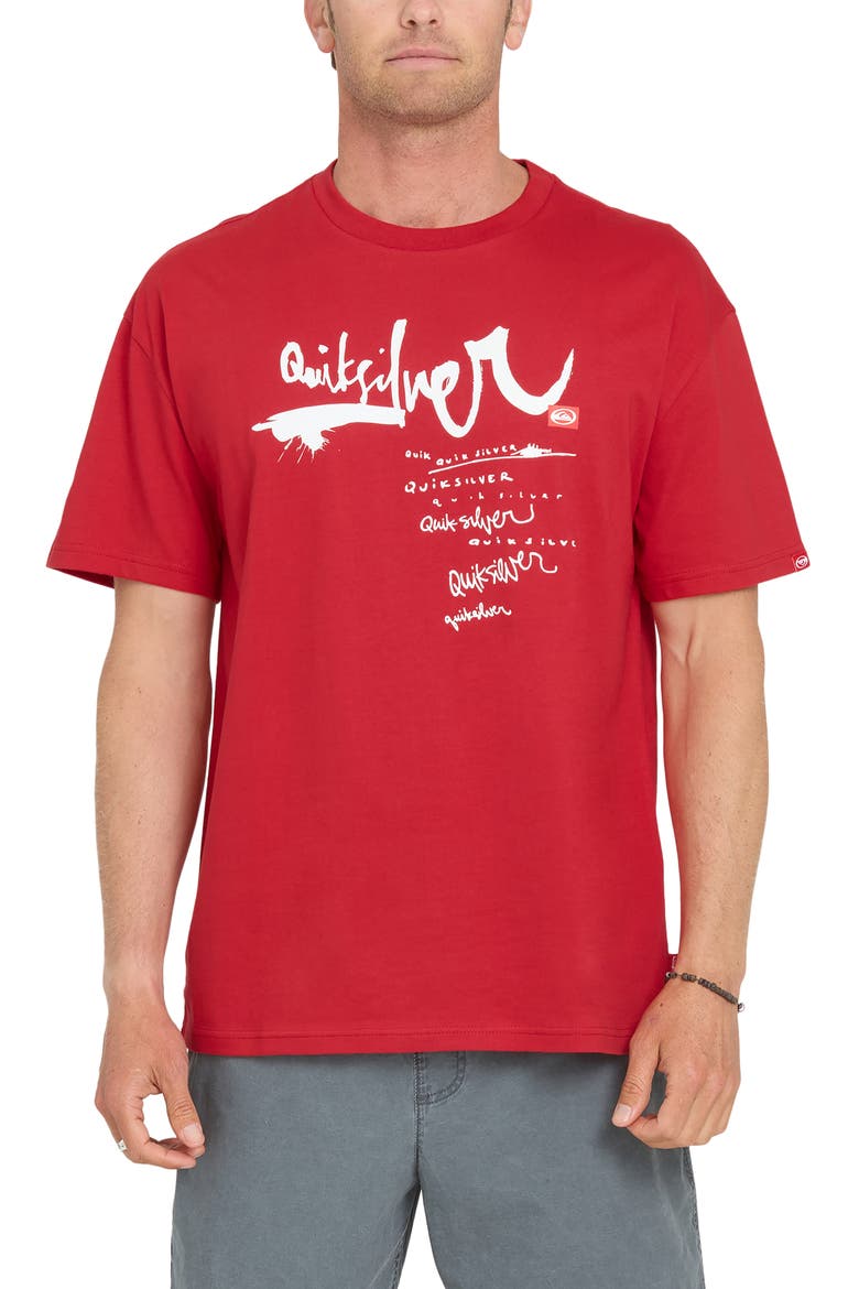 Young Guns Impaired Oversize Graphic Cotton T-Shirt, Main, color, SALSA