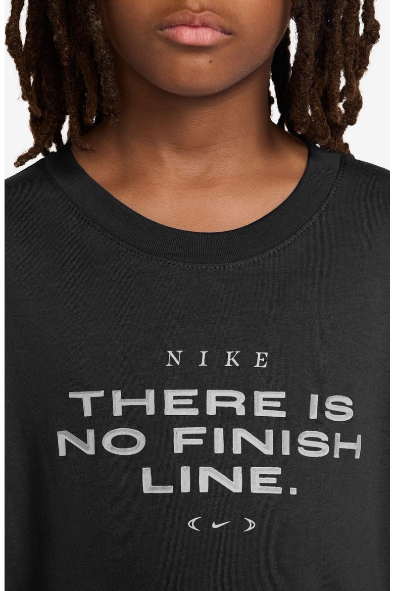 Kids' Sportswear No Finish Line Cotton Graphic T-Shirt, Alternate, color, BLACK
