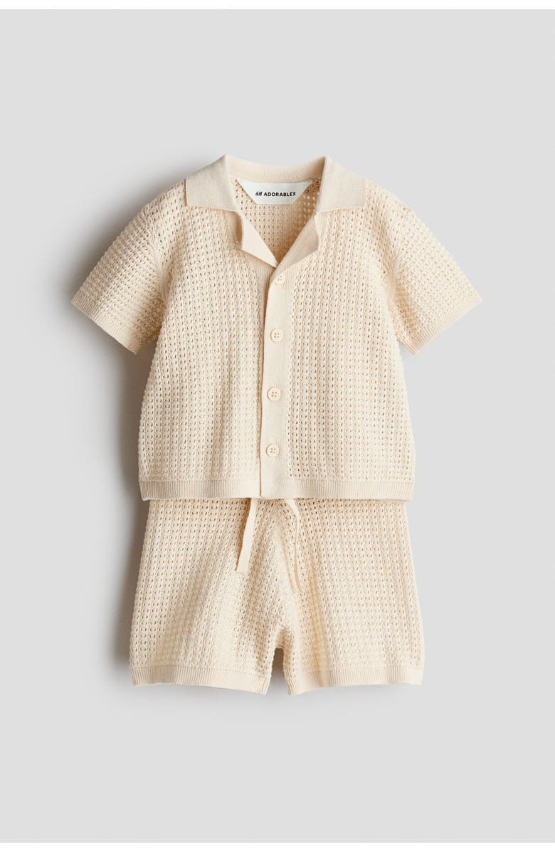 H&M 2-piece Pointelle-knit Cotton Set, Main, color, 