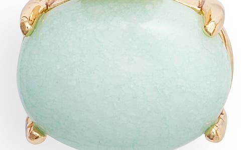 Nordstrom Crystal Drop Huggie Hoop Earrings In Aqua Jade- Gold