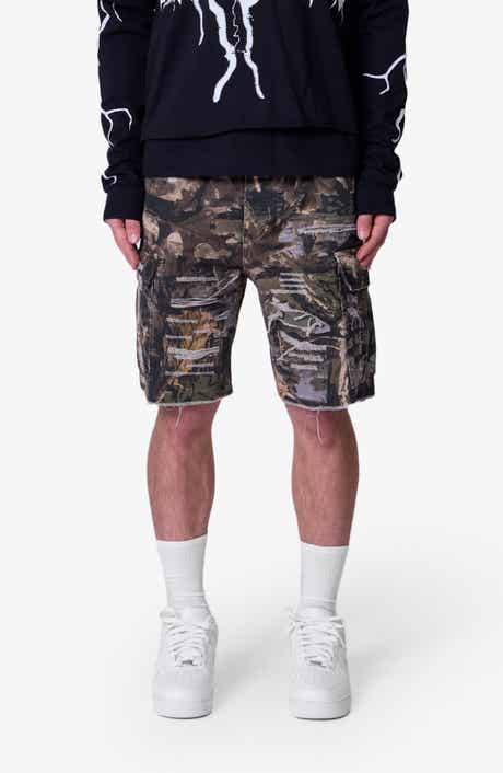 Baggy Distressed Cotton Cargo Shorts
