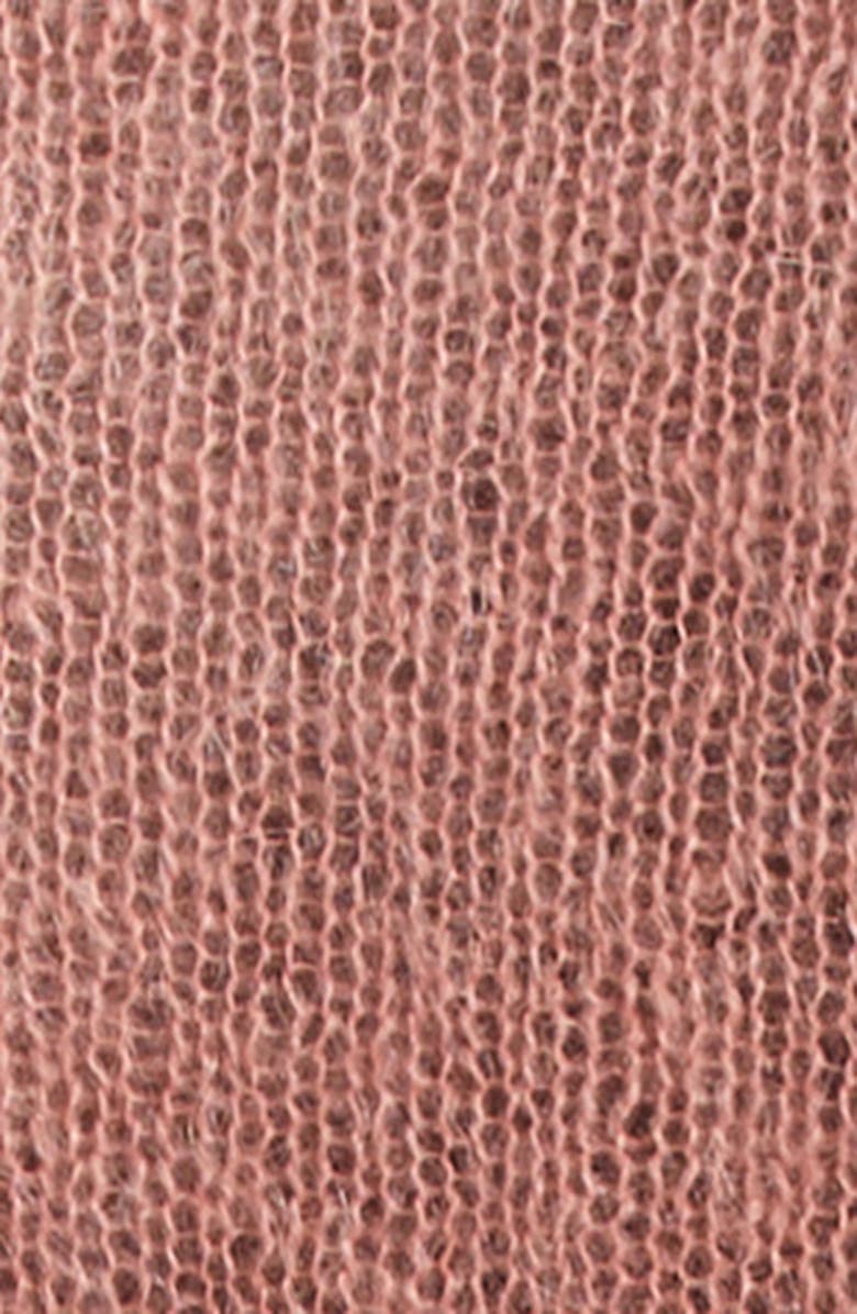 Séfr Les Sheer Kid Mohair Blend Sweater, Alternate, color, Rose Sheer Mohair