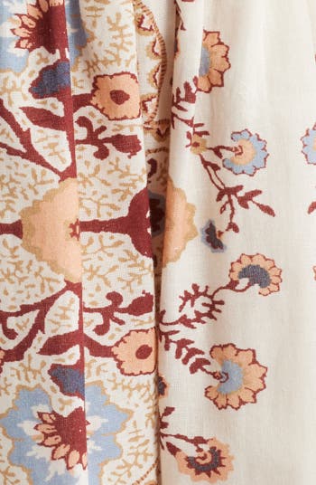 Leigh Placement Print Cotton & Linen Minidress