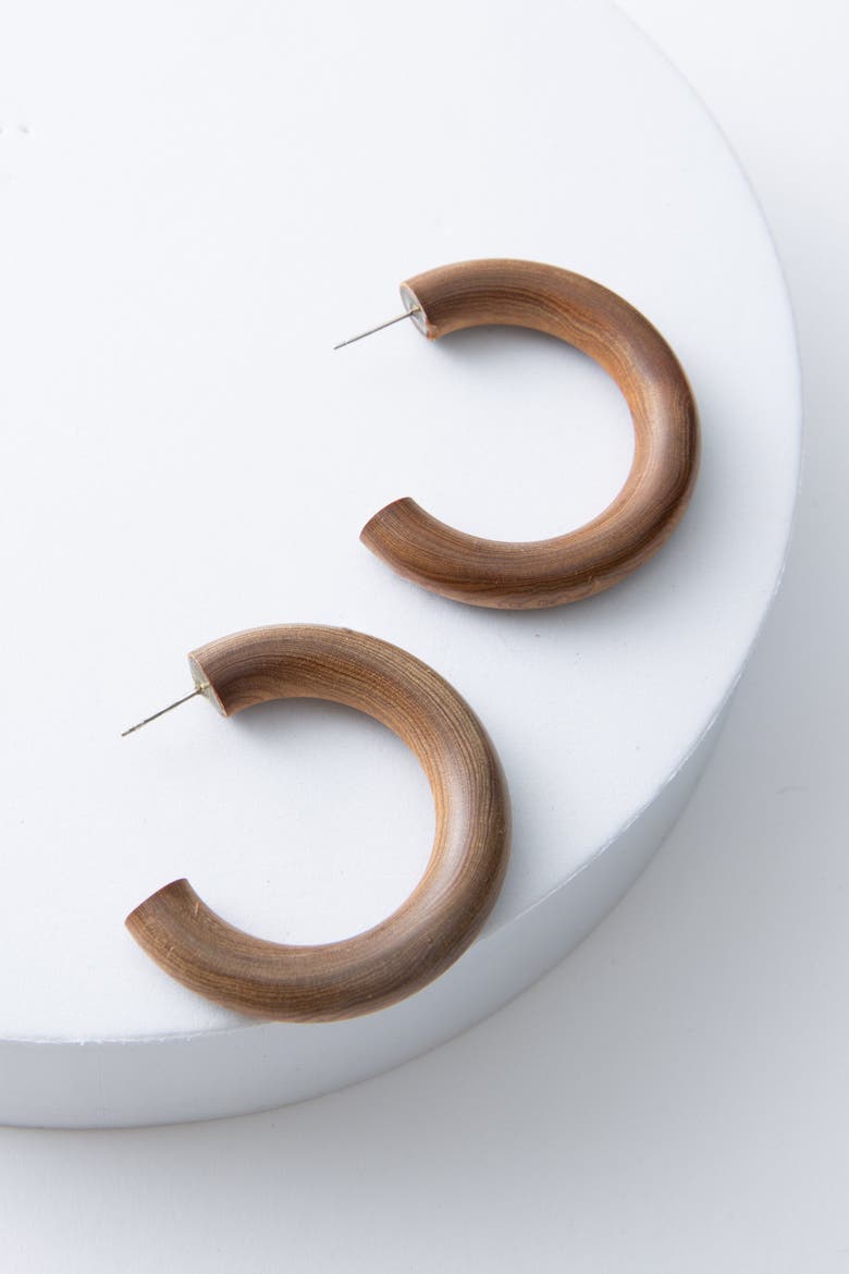 Wooden Hoops, Main, color, Brown