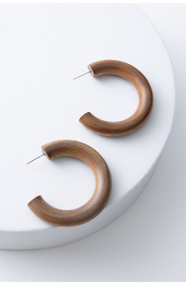 Noonday Collection Wooden Hoops, Main, color, Brown