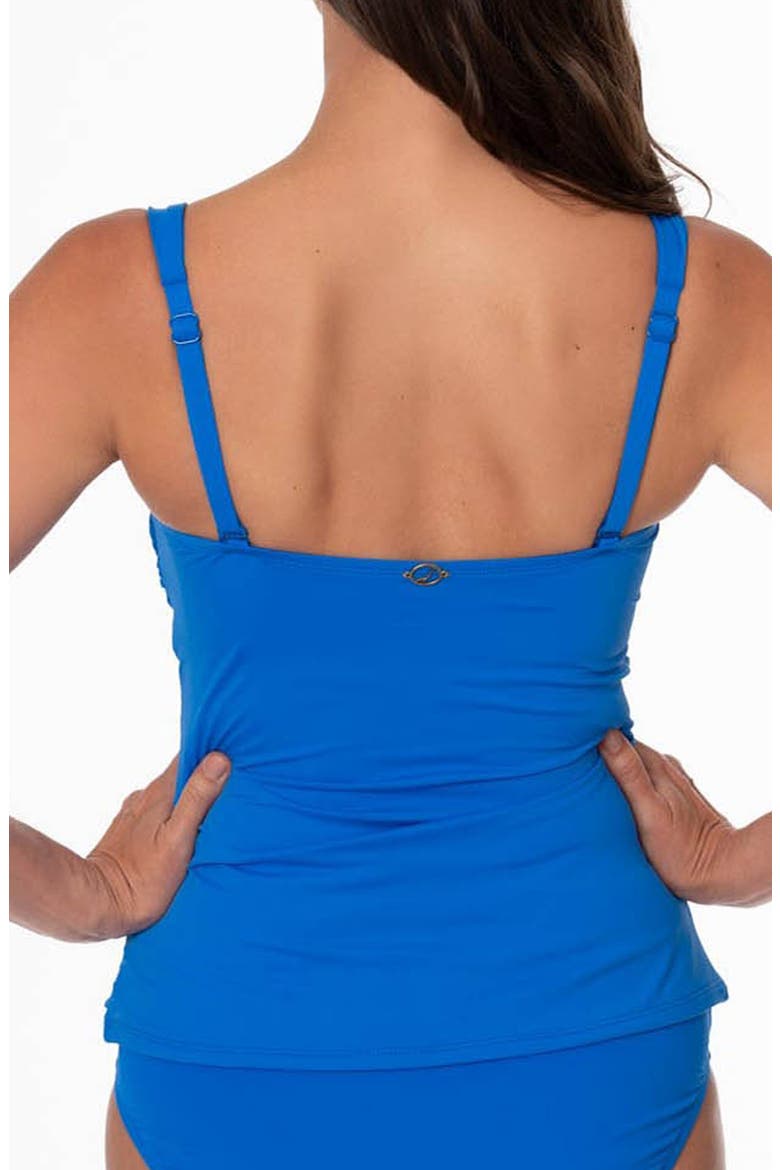 Lina Ruched Bandeau Tankini Top, Alternate, color, COBALT