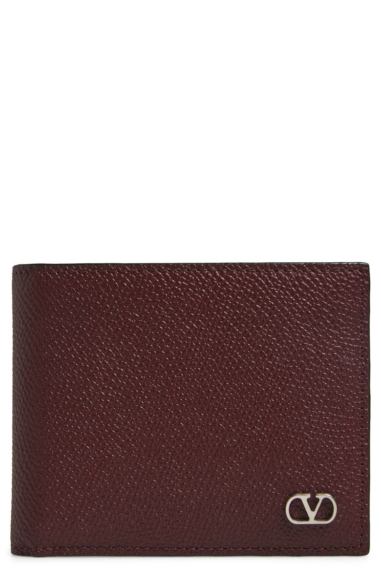 Valentino Garavani VLOGO Signature Bifold Leather Wallet, Main, color, Red