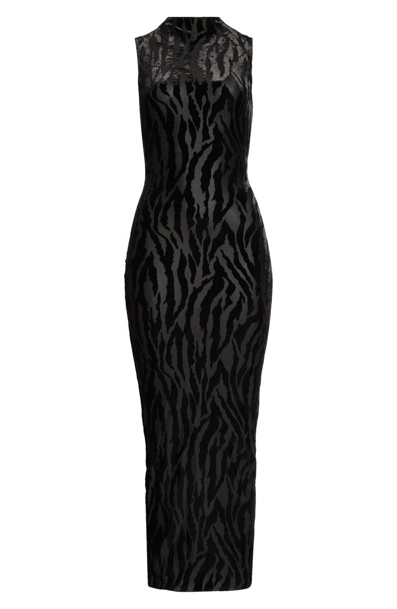 Naked Wardrobe Tiger Print Midi Body-Con Dress, Alternate, color, 