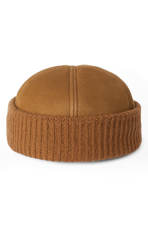 Snow Wonder Genuine Shearling & Cashmere Beanie