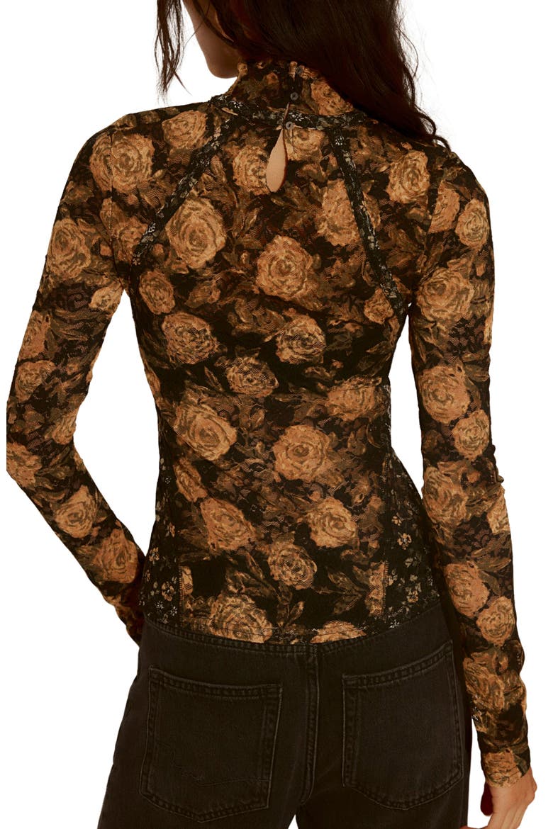 Lyric Floral Lace Top, Alternate, color, BLACK COMBO
