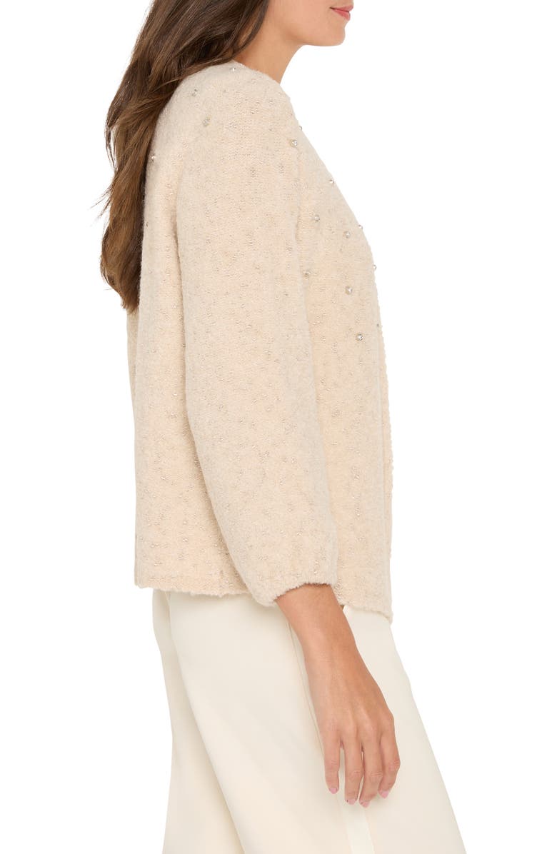 NIC+ZOE Crystal Embellished Nep Cardigan, Alternate, color, Warm Sand