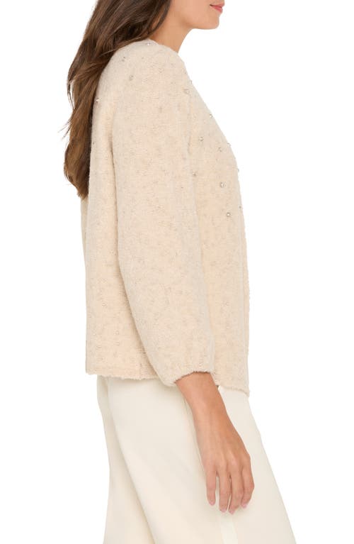 Nic + Zoe Nic+zoe Crystal Embellished Nep Cardigan In Neutral