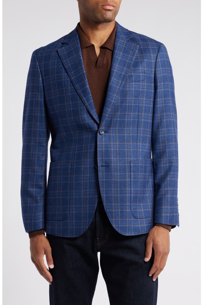 Mazara Plaid Wool Sport Coat, Alternate, color, BLUE MAZARA PLAID