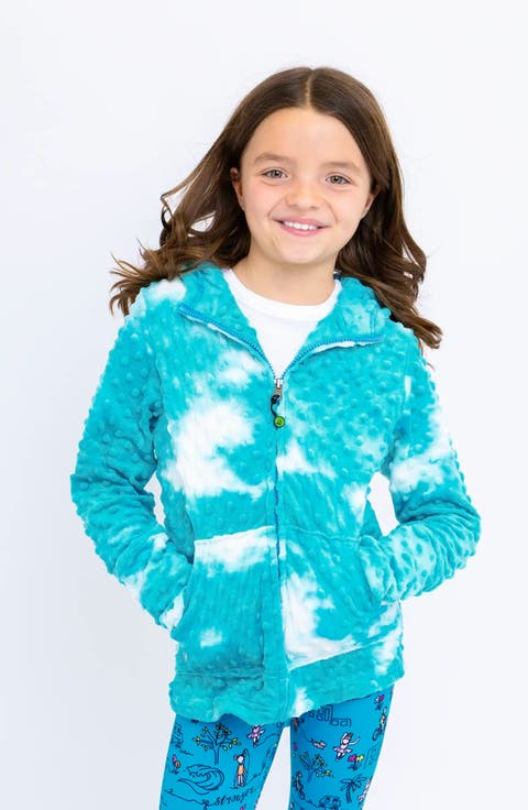 Minky Bubble Zip Hoodie (Big Kid)