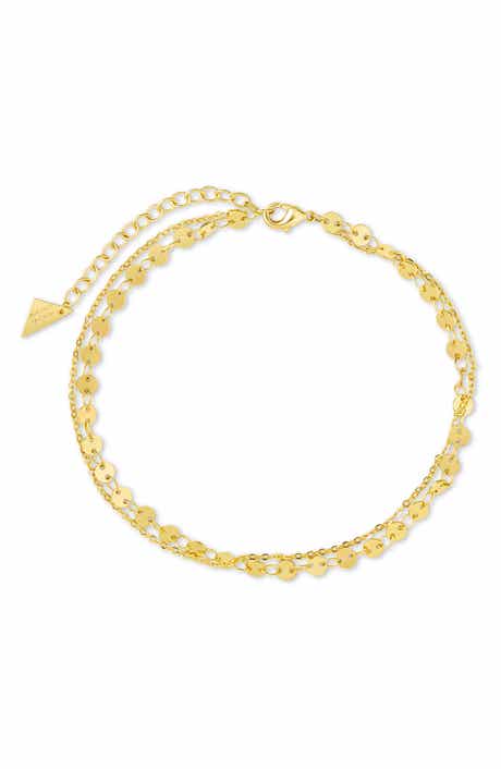 Sterling Forever Eliana Layered Disc Chain Anklet