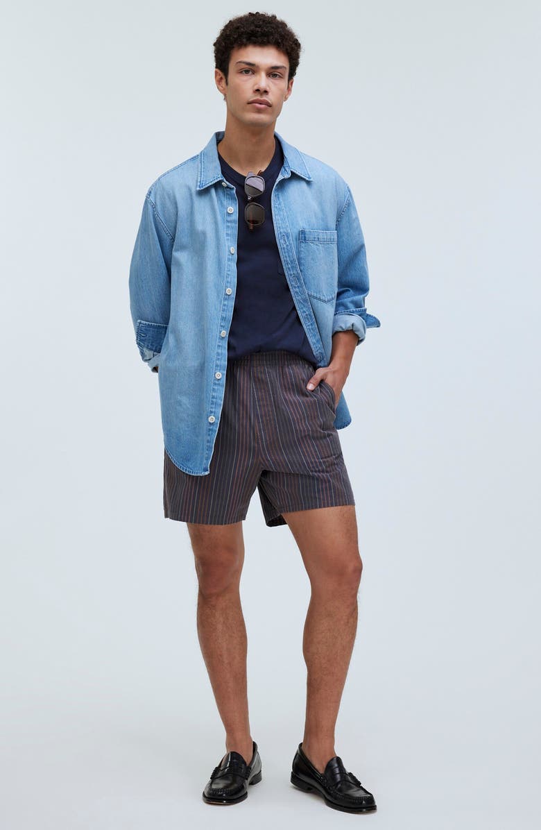 Madewell Everywear Stripe Seersucker Shorts, Alternate, color,