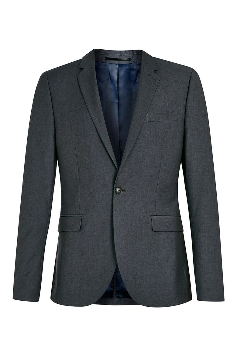 Skinny Fit Grey Suit Jacket, Alternate, color, GREY