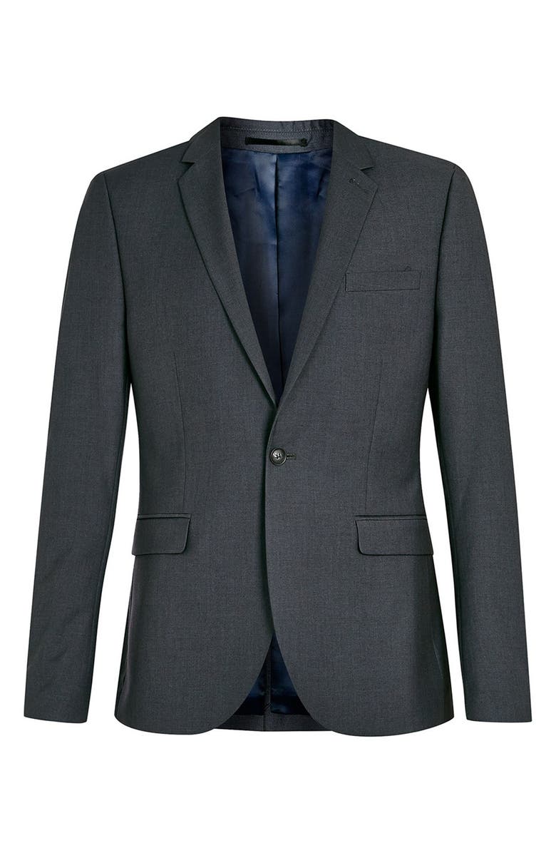Topman Skinny Fit Grey Suit Jacket, Alternate, color, 