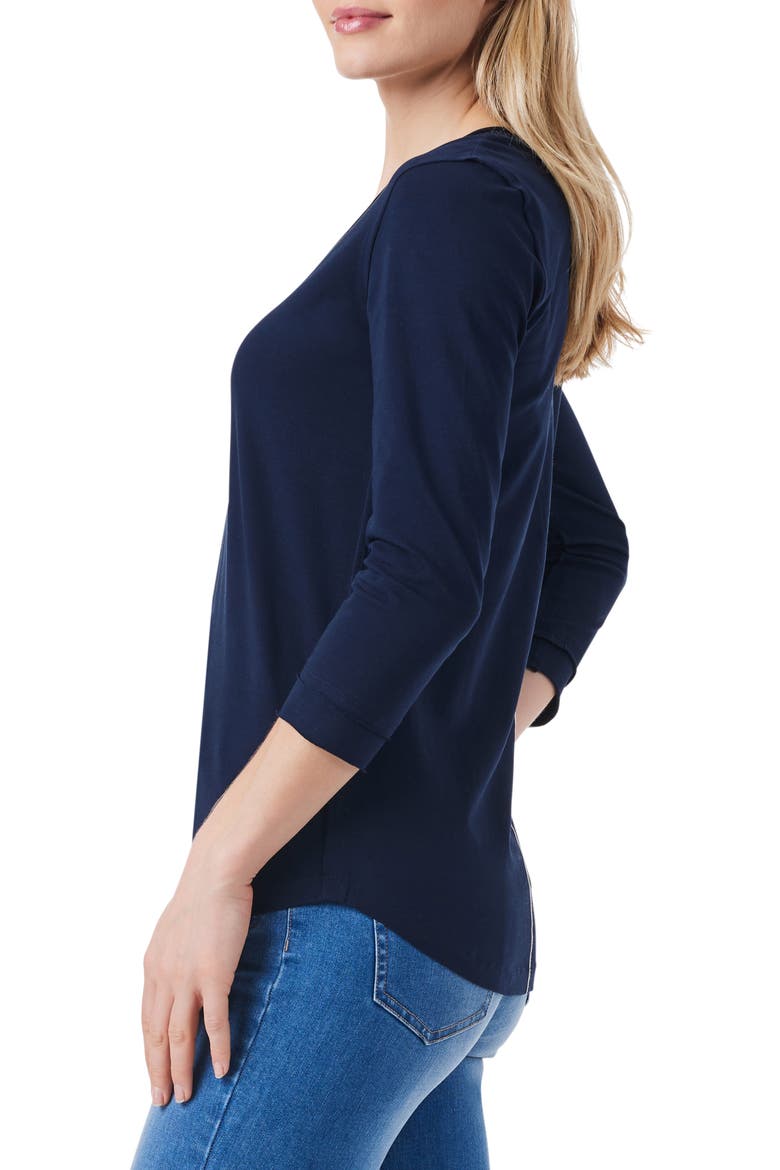 Rolled V-Neck T-Shirt, Alternate, color, DARK INDIGO