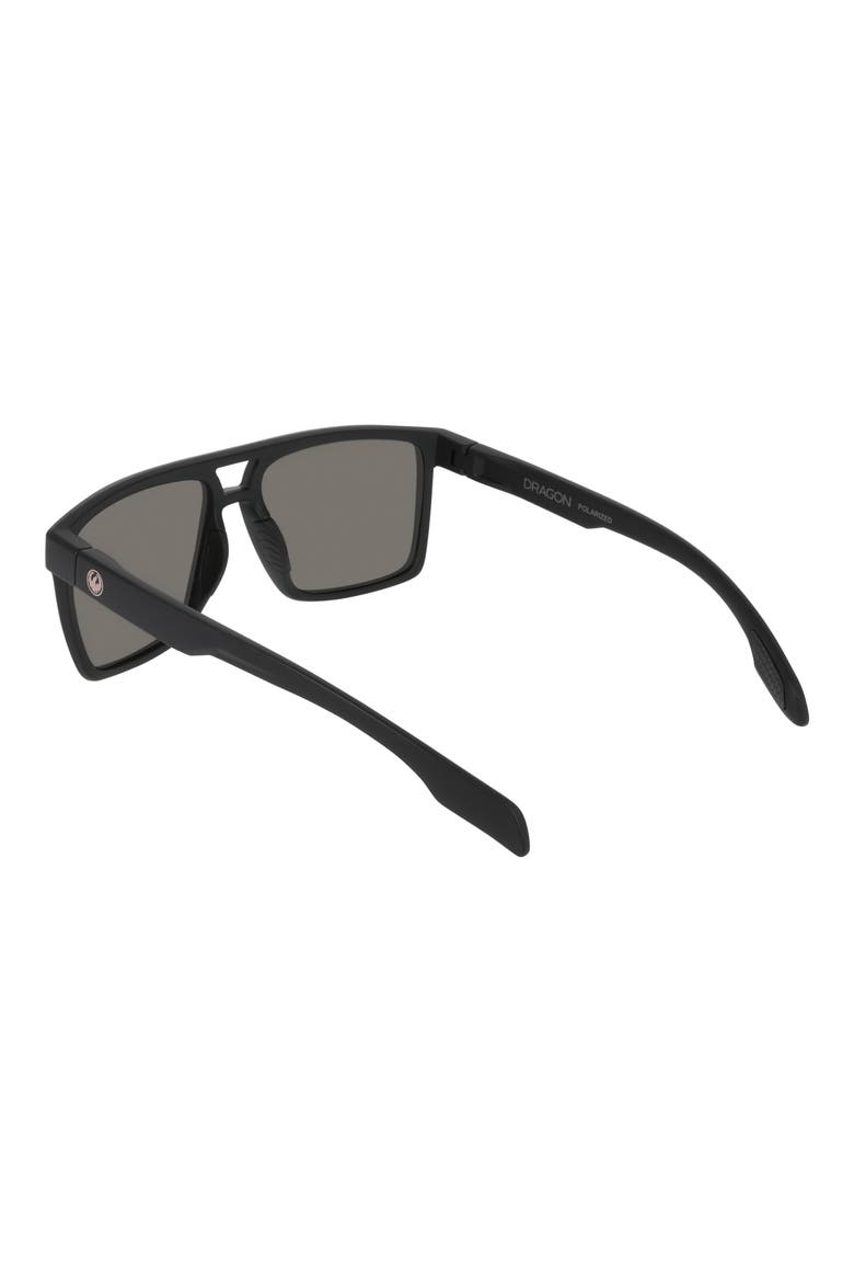 57mm Navigator Sunglasses, Alternate, color, MATTE BLACK/ BLUE MIRROR
