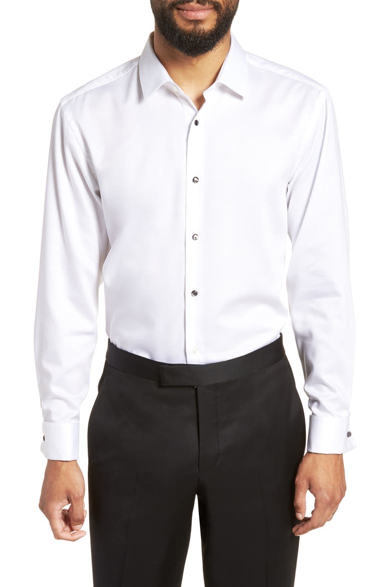 Jasper Slim Fit Tuxedo Shirt, Main, color, WHT