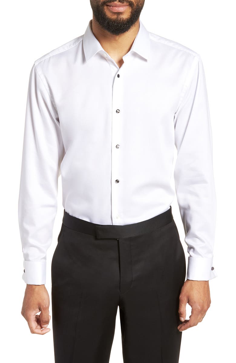 BOSS Jasper Slim Fit Tuxedo Shirt, Main, color,