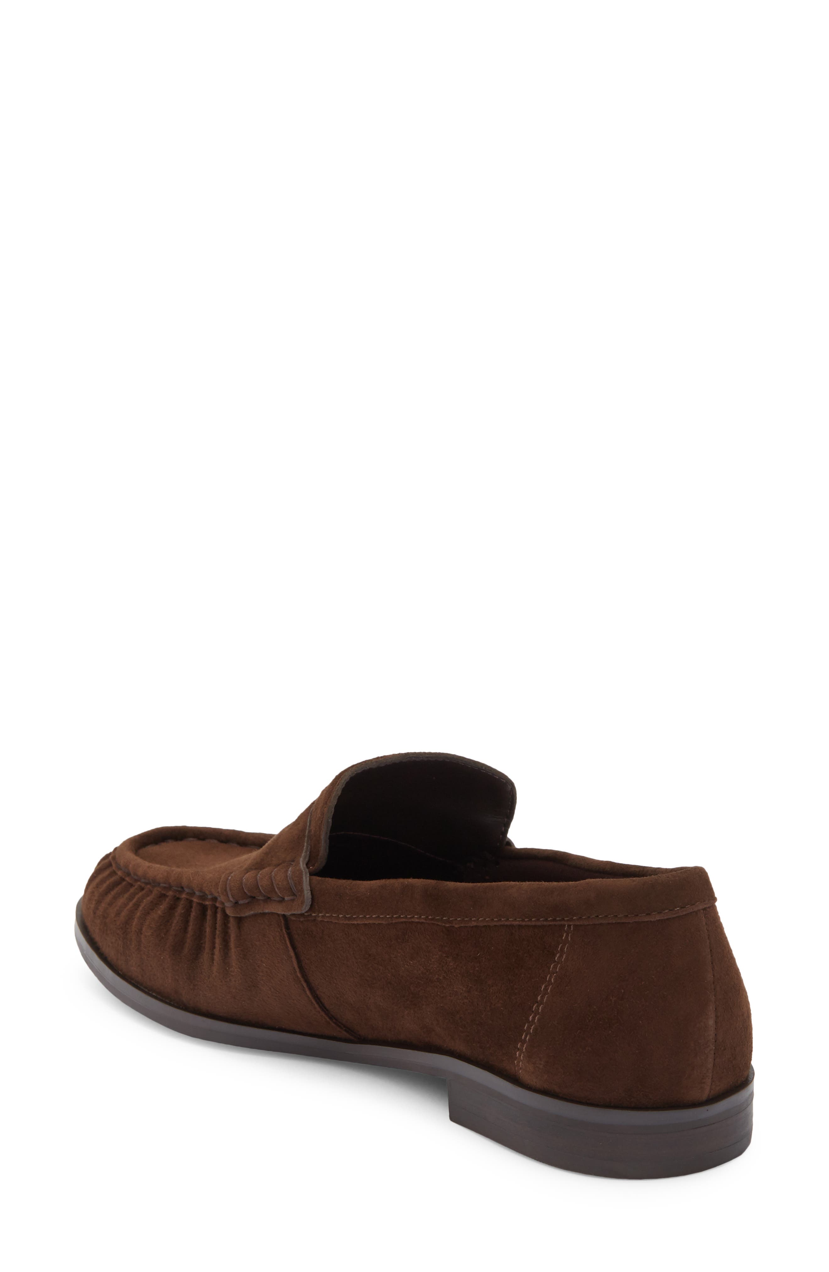 Hartly Leather Loafer, Alternate, color, DARK BROWN SUEDE