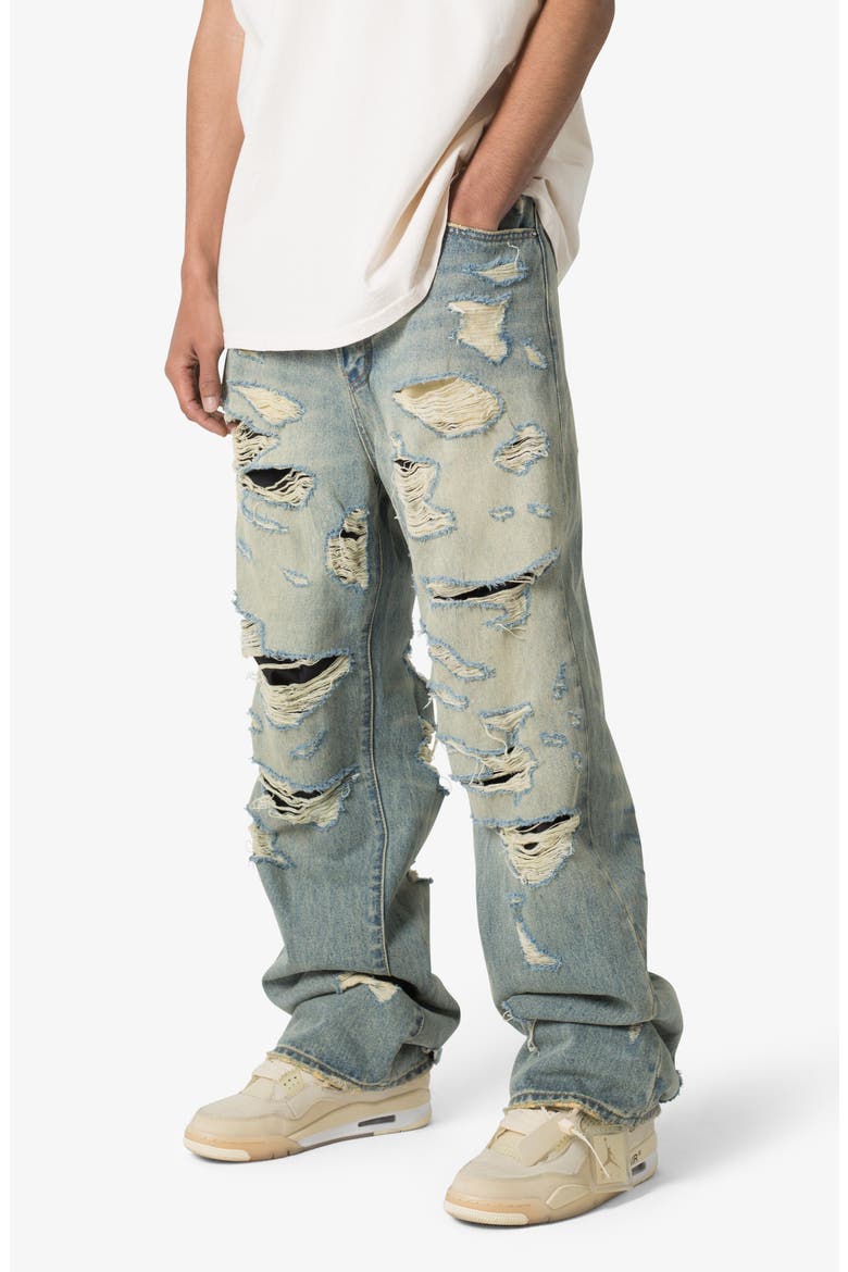 Ripped Ultra Baggy Jeans, Alternate, color, VINTAGE BLUE
