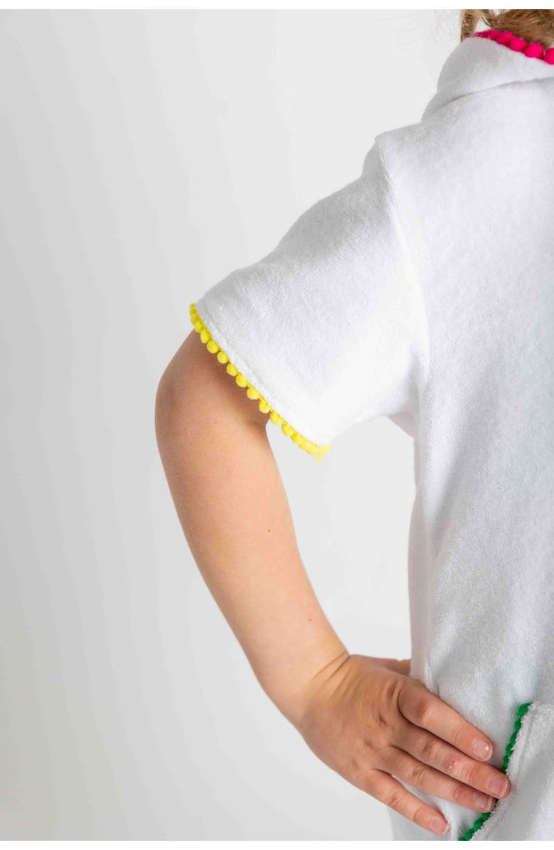 Florence Eiseman Terry Coverup With Pom Poms, Alternate, color, White